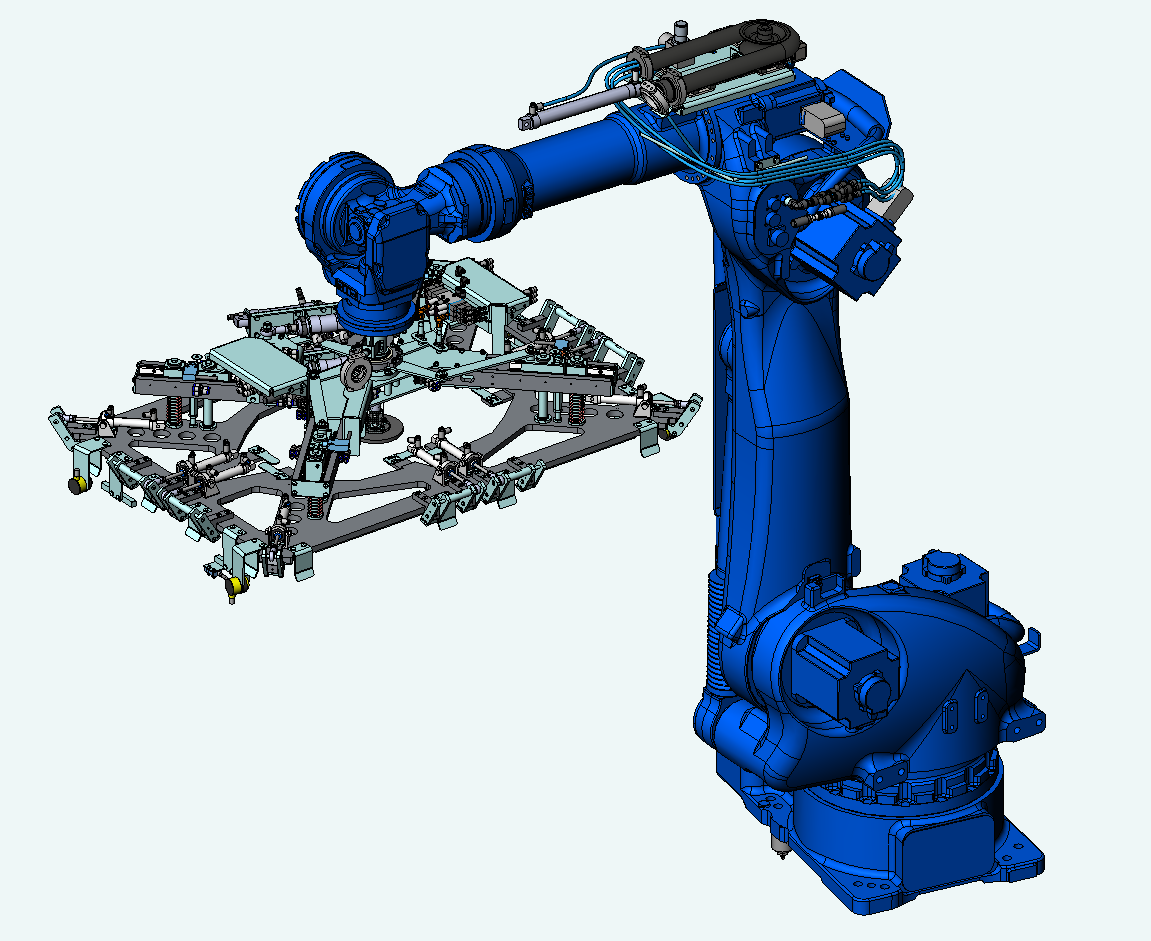De robot gripper is een palletizer/depalletizer, tevens is pallethandling geïntegreerd